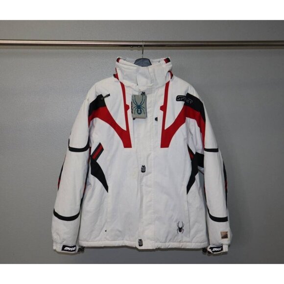 Vintage Spyder Ski Jacket 54 White Red Dermizax EV X-Static NWT Hooded